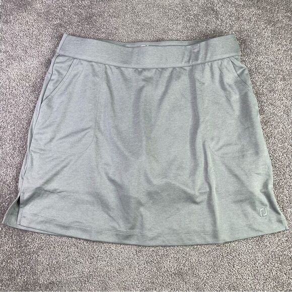 FootJoy Fj Knit Skort Women's Large Gray Built In Shorts Pull On Golf Tennis - Picture 1 of 14